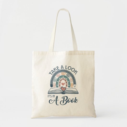 Tote Bag Boho Rainbow Lecture C'est dans un livre (Devant)