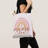 Tote Bag Boho Rainbow Mama avec phases de lune (De près)