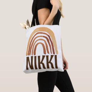 TOTE BAG BOHO RAINBOW PERSONNALISÉ AJOUTER LE NOM FOURRE-TO
