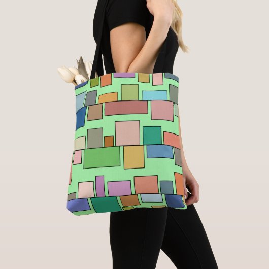 Tote Bag Boho Rectangles (De près)