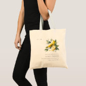 Tote Bag Boho Rustique Aquarelle Jaune Citron Jaune Mariage (Devant (produit))
