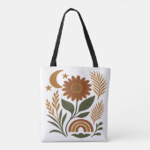 Tote Bag Boho Rustique Soleil & Arc-en-Ciel  (Dos)