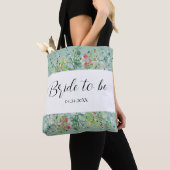Tote Bag Boho Soft Green avec une mariée Fleur sauvage (De près)