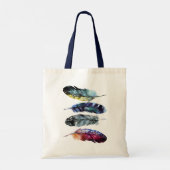 Tote Bag Boho Style aquarelle plumes personnalisées (Dos)