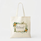 Tote Bag Boho Sunflower Sage Greenery Wedding (Devant)