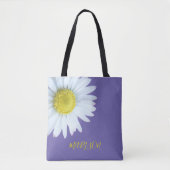 Tote Bag Boho tendance blanc jaune violet (Devant)