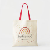 Tote Bag Boho Terracotta Arc-en-ciel main Lettré (Devant)