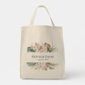 Tote Bag Boho Tropical Monstera et Mariage d'orchidées (Dos)