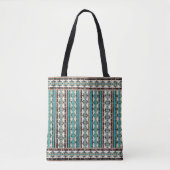 Tote Bag Boho Turquoise, Brown & Vert Sud-Ouest Inspiré (Devant)