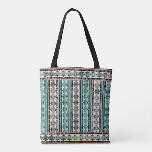 Tote Bag Boho Turquoise, Brown & Vert Sud-Ouest Inspiré (Dos)