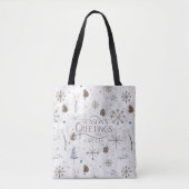 Tote Bag Boho Twig & Pinecone Noël ID986 (Devant)