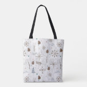 Tote Bag Boho Twig & Pinecone Noël ID986 (Dos)