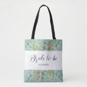 Tote Bag Boho vert doux avec fleurs sauvages Future Bride  (Devant)