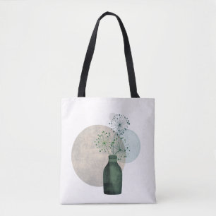 Tote Bag Boho Zen Dandelions Floraux Dans Une Bouteille