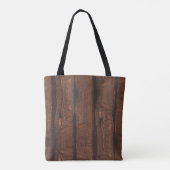 Tote Bag Bois ancien brun foncé rustique (Dos)