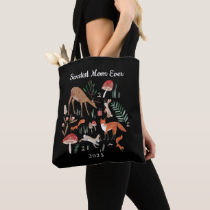 Tote Bag Bois Animaux Noir Noël