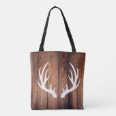 Tote Bag Bois blanc rustique et nom de grange d'andouillers (Dos)