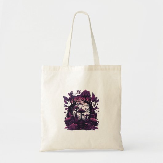 Tote Bag Bois de champignons Whimsigoth Witchy sérigraphie (Devant)