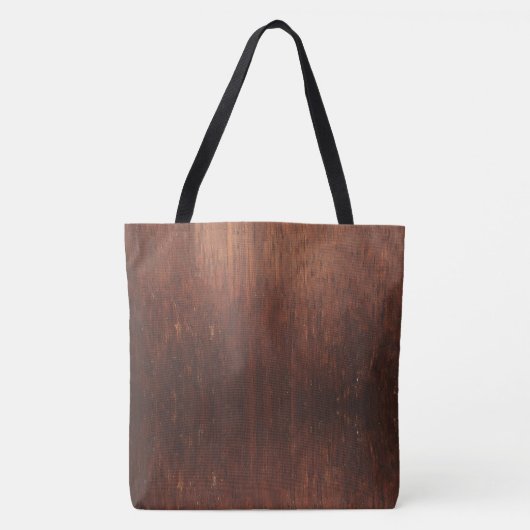 Tote Bag Bois de Faux de brun foncé (Devant)