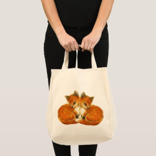 Tote Bag Bois de pépinière Baby Twin Foxes