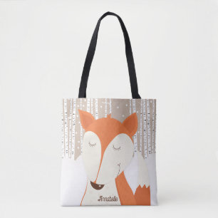 Tote Bag Bois d'hiver du renard roux