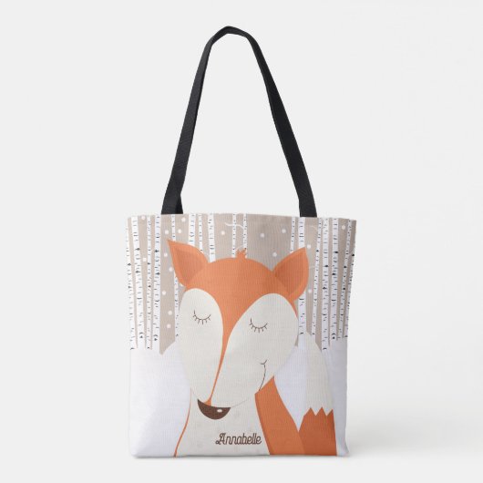 Tote Bag Bois d'hiver du renard roux (Dos)