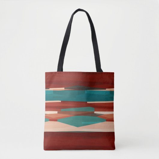 Tote Bag Bois et turquoise (Devant)