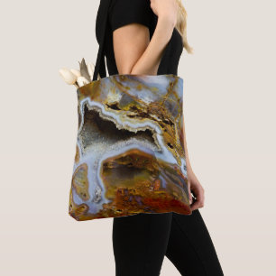 Tote Bag Bois Pétrifié Avec Cristaux