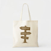 Tote Bag Bois rustique Signpost vacances Accueil (Devant)