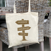 Tote Bag Bois rustique Signpost vacances Accueil