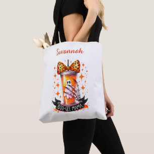 Tote Bag Boisson fantôme personnalisée et nœud orange, Cade