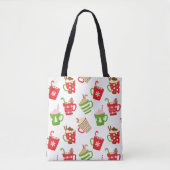 Tote Bag Boissons chaudes festives Noël Motif (Devant)