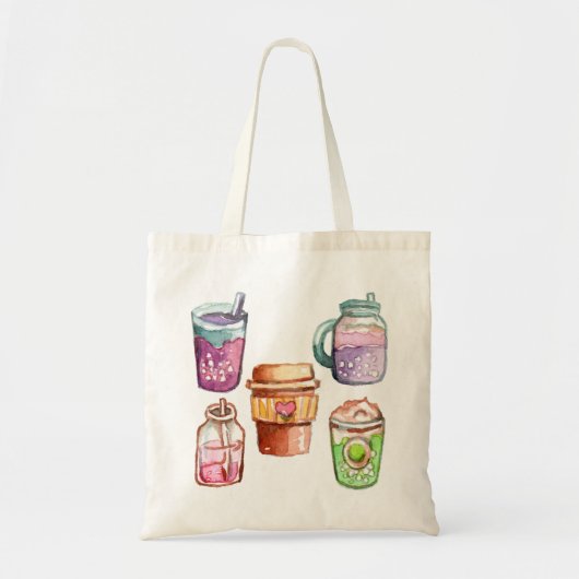 Tote Bag Boissons colorées (Devant)