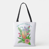 Tote Bag Boissons Colorées, Papillon et Fleurs (Dos)