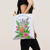 Tote Bag Boissons Colorés, Papillon et Fleurs (De près)