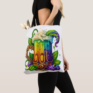 TOTE BAG BOISSONS DE MARDI GRAS AUX COULEURS VIVES