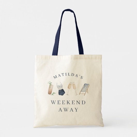 Tote Bag Boissons modernes en bleu girly week-end bachelore (Dos)