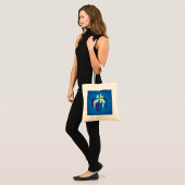 Tote Bag Boîte cadeau bleu avec ruban jaune et Aqua