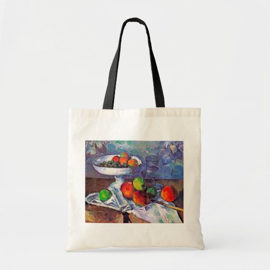 Tote Bag Bol à fruits, Verre et Pommes, Cézanne (Devant)