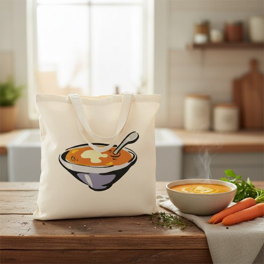 Tote Bag Bol de soupe de tomates avec cuillère