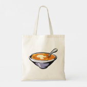 Tote Bag Bol soupe de tomate avec cuillère (Dos)