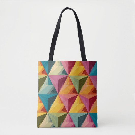 Tote Bag Bold Geometric Triangle Pattern  (Devant)