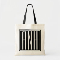 Bold Modern 3 Initials Monogram | White On Black
