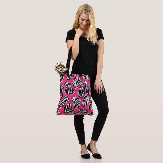 Tote Bag Bold Zebra Stripe Abstract (Sur le modèle)
