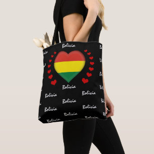 Tote Bag Bolivie Drapeau et coeur Drapeau bolivien mode/spo