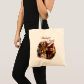 Tote Bag Bologne, Italie : Shopping sous la pluie (Devant (produit))