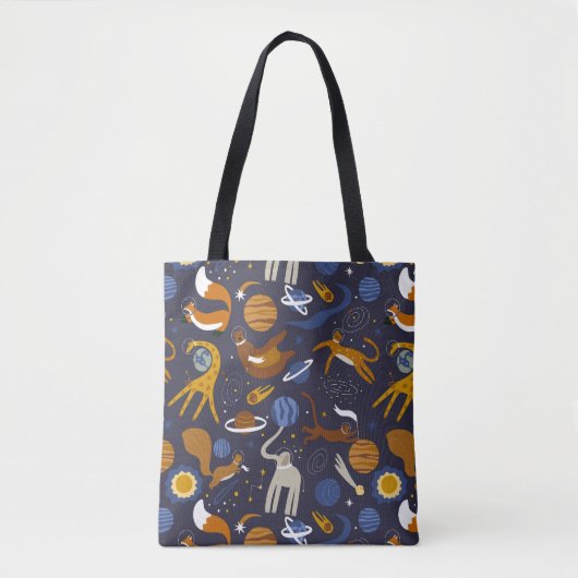 Tote Bag Bolsa de tela de la colección Animals Outer Space (Devant)