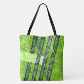Tote Bag Bolsa verde amarelado com riscos e traços 'bambu' (Dos)