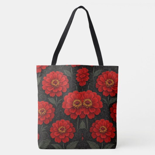 Tote Bag bolsas Flores de Zínnia em artes (Devant)