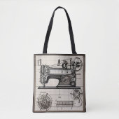 Tote Bag  "  Bolso Old Planes Sewing Machine: Elegancia   (Devant)